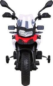 Ramiz BMW F850 GS Detský motocykel na batérie červený + asistenčné kolesá + LED audio + pomalý štart + EVA
