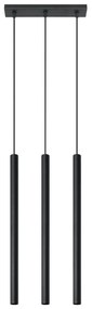 Čierne závesné svietidlo Sollux Fideus, dĺžka 30 cm
