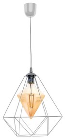 Závesné svietidlo Alambre, 1x sivé drôtené tienidlo, gr