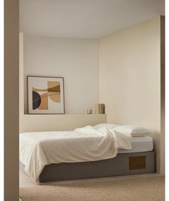 Sivá čalúnená dvojlôžková posteľ s úložným priestorom 160x200 cm Matters – Kave Home