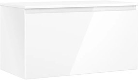 Mexen Orio, kúpeľňová skrinka 90 cm s hornou časťou, 1 zásuvka, biela lesklá, 91A10-09047-1-BFC00