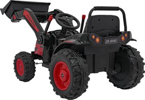 Ramiz Detský traktor na batérie Červený + pohyblivé rameno s lyžicou + diaľkové ovládanie + pomalý štart + FM rádio + LED