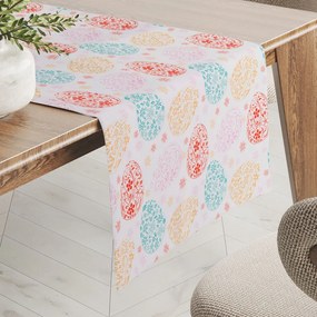 Biante Veľkonočný teflónový behúň na stôl TF-106 Farebné kraslice na bielom 20x120 cm