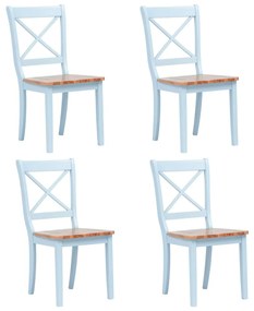 Jedálenské stoličky 4 ks, sivé a svetlé drevo, kaučukový masív