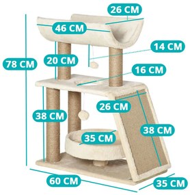Škrabadlo pre mačky, béžové