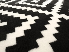 Alfa Carpets, Kusový koberec Gloria new black/cream, 190x280, čiernobiela, chodba / predsieň