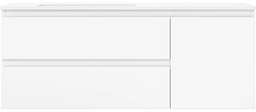 Mexen Orio, kúpeľňová skrinka 120 cm s ľavým umývadlom Otis, 2S, 1D, biela matná, 91A13-12047-3-BBFFF01-W18L01