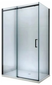 Mexen OMEGA sprchovací kút 140x70cm, 8mm sklo, čierny profil-číre sklo, 825-140-070-70-00