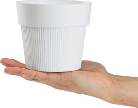 PLASTOVÝ KVETINÁČ SILVA LINE 13X11,5 CM BIELA