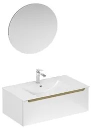 Kúpeľňová zostava s umývadlom vrátane umývadlovej batérie, vtoku a sifónu Naturel Stilla biela lesk KSETSTILLA027, 1 ks