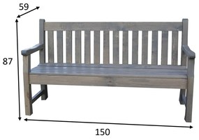 Sivá drevená záhradná lavica London - Rojaplast