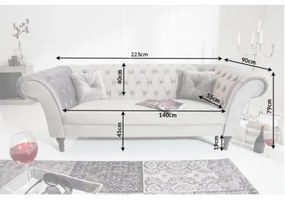 Sedacia súprava 40148 225cm Paris - Zamat striebornošedá  - Komfort-nábytok