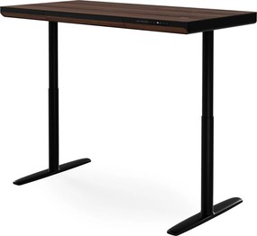 Elektrický písací stôl sit-stand so zásuvkou a bezdrôtovou nabíjačkou Qi čierny/orech, 1400 mm: ELLIS