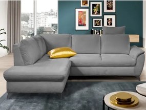 Rohová sedacia súprava Geneva, šedá látka, ľavý roh%