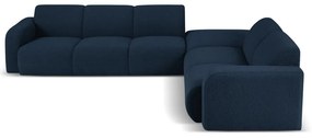 Tmavomodrá rohová pohovka z textílie bouclé (pravý roh) Molino – Micadoni Home