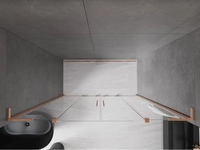 Mexen Velar L Duo, posuvné sprchové dvere do otvoru 180 cm, 8mm číre sklo, medená matná, 871-180-003-02-65