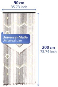 Bambusový záves do dverí v prírodnej farbe 90x200 cm Rhombus – Maximex