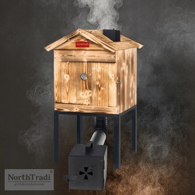 TRENDIE Udiareň drevená s kovovým komínom