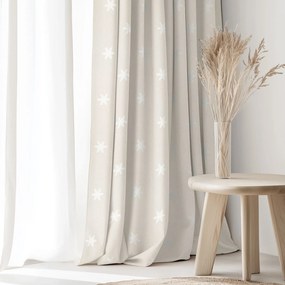 Goldea vianočný záves natura – snehové vločky na režnej 180x135 cm