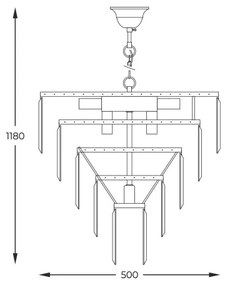 Zuma Line 17106/6+3+1-GD+CL - Luster na reťazi AMEDEO 10xE14/40W/230V zlatá