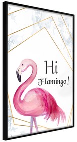 Artgeist Plagát - Hi Flamingo! [Poster] Veľkosť: 40x60, Verzia: Čierny rám s passe-partout