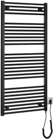 Aqualine Aqualine, DIRECT-E elektrické vykurovacie teleso, rovné, 600x1320 mm, 600 W, čierna, ILE36TB