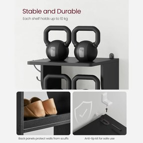 Úzky botník, 6-úrovňový stojan na topánky, čierny