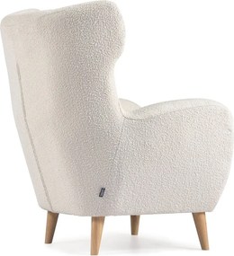 Biele kreslo z textílie buklé Patio – Kave Home