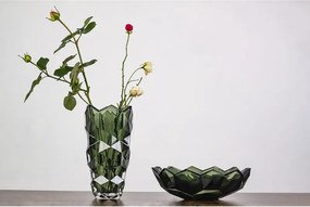 KRIŠTÁĽOVÁ VÁZA BOHEMIA LUNAR SMOKEY GREEN 280MM