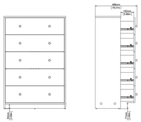 Biela komoda 72x108x30 cm May – Tvilum