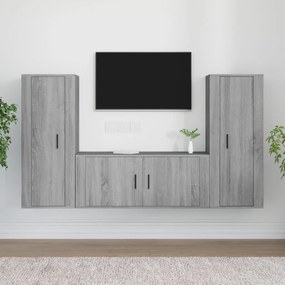 3-dielna súprava TV skriniek sivá sonoma spracované drevo 3188764