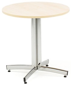 Okrúhly stôl SANNA, Ø700x720 mm, chróm/breza