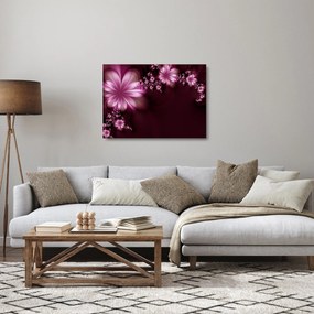 Sklenený obraz abstrakcie - kvety (70x50 cm)