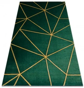 Koberec EMERALD exkluzívny 1013 glamour, styl geometrický fľaškovo zelený / zlatý