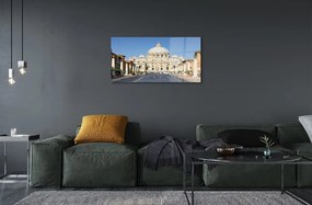 Sklenený obraz Katedrála Rím ulice budovy 125x50 cm
