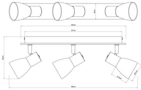 Globo 54307-3W - Bodové svietidlo CLAUDE 3xE14/40W/230V čierna/drevo