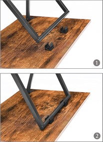 Sada 2 ks odkládacích skládacích stolků Vasagle Abby hnědá/černá