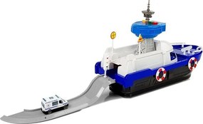 LEAN Toys Prepravná policajná loď s autíčkami, so zvukom a svetlami