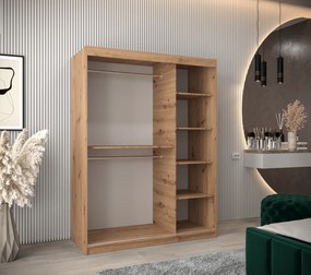 Šatníková skriňa 150 cm Mokka (dub artisan). Akcia -20%. Vlastná spoľahlivá doprava až k Vám domov. 1126027