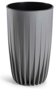 PLASTOVÝ KVETINÁČ STRIPPED 25X42 CM SIVÁ
