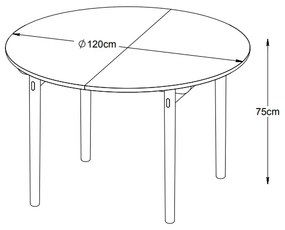 Rozkladací jedálenský stôl Wally 120 - 165cm prírodný dub
