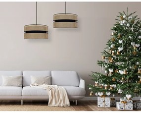 Duolla - Luster na lanku DUO 1xE27/15W/230V pr. 40 cm ratan/čierna