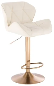 LuxuryForm DESIGN Barová stolička MILANO na zlatom tanieri - krémová
