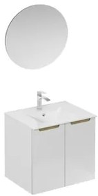 Kúpeľňová zostava s umývadlom vrátane umývadlovej batérie, vtoku a sifónu Naturel Stilla biela lesk KSETSTILLA024, 1 ks