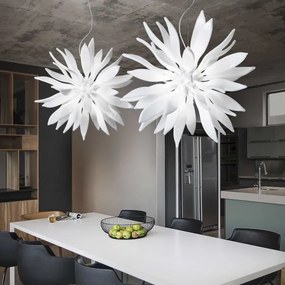 Ideal Lux - LED Luster na lanku LEAVES 12xG9/3W/230V pr. 80 cm biela