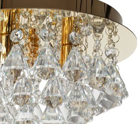 Toolight - Krištáľové závesné svietidlo G9 3x40W APP1038-C, zlatá, OSW-06821