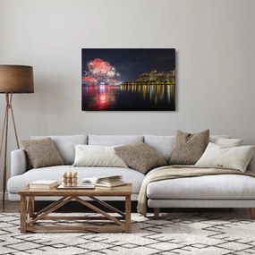 Obraz ohňostroja v Singapure (90x60 cm)