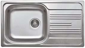 Deante Xylo, nerezový drez na dosku 1-komorový Z/O 780x435x160 3,5" + sifón, vzor satyna, ZEX_0113