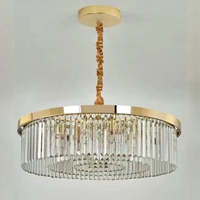 Toolight Toolight, krištáľové závesné svietidlo 8xE14, APP1531-8CP4, zlatá, OSW-06165