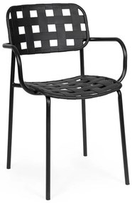 Čierne kovové záhradné stoličky v súprave 4 ks Clover – Bizzotto